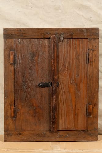 Biscottini Innentür Fenster L 50,5 x T 7,5 x H 60,5 cm - Holztür - Türen für Innen und Außen - Wohnkultur