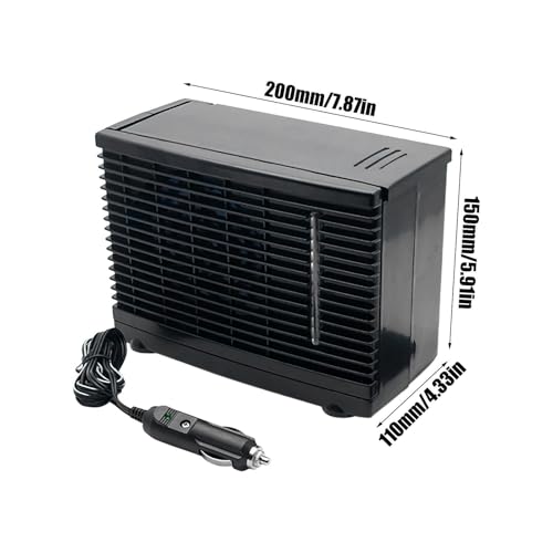 Auto- Ventilator, tragbarer Auto- Ventilator, quadratisch, schwarz, 12 V, mit Wassertank, Kühleinheit aus hochwertigem ABS- Kunststoff-6