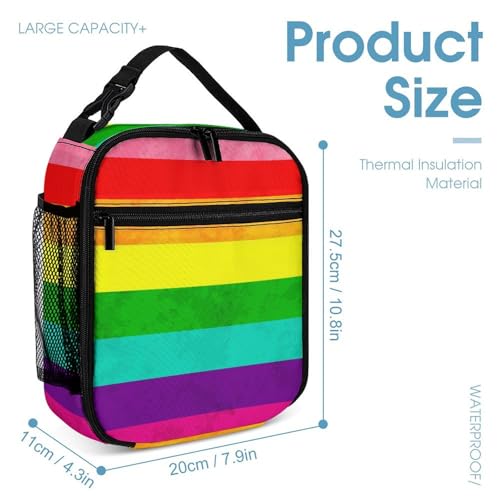 Backpack with Lunch Box & Cosmetic Bag Set Original Stripe 1978 Pride Flag LGBT Bookbag Daypack Set Backpack with Lunch Bag Storage Bags4