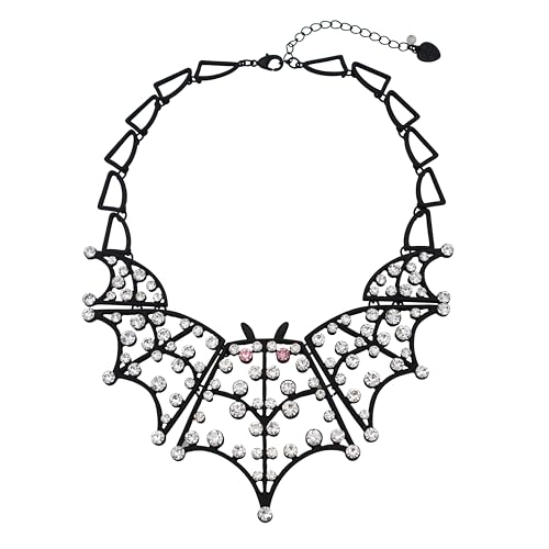 Betsey Johnson Womens Bat Statement Bib Necklace