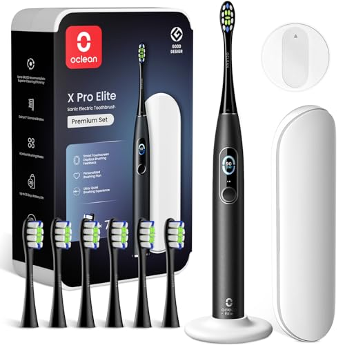Oclean Elektrische Zahnbürste X Series Pro Elite Gift Set mit 7 Bürstenköpfe & Wandhalterung &...