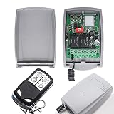 receptor garaje universal Receptor universal de radio de garaje de 433 MHz, 2 canales, 12-24 V, AC-DC, compatible con Muti, marca 433 MHz, código fijo y código rodante, Came BFT FAAC, Beninca Noveferm DEA, etc