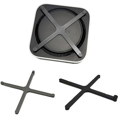 2-in-1 Stand Holder Auxiliary Power Button Extender for Mac Mini M4 2024, 3D Printing Simple Bracket Base for Easy Power On/Off (Gray) Cover