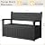 GULAIMOAO 80 Gallon Outdoor Storage Box,Resin Stripes Deck Box Doubles as 2-Person Bench Seat,Waterproof Storage Outdoor Porch Bench for Cushions,Garden Tools and Pool Supplies Black