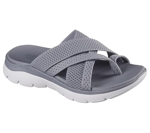 Image of Skechers Women's Summits - Fantasy Walk | Yoga Foam Cushioned Footbed, Machine Washable, Vegan, Knit Strappy Upper, Flexible Traction Outsole, Flip Flop, Thong Sandal