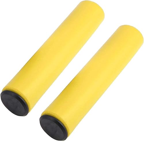Miniatura 4 de Zerodis Empuñaduras de silicona para manillar de bicicleta, 1 par de empuñaduras de bicicleta, para la mayoría de MTB (amarillo)
