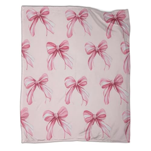 Couverture 3D Imprimé Rose Rubans Plaid Microfibre Lavable 150x200 - 3