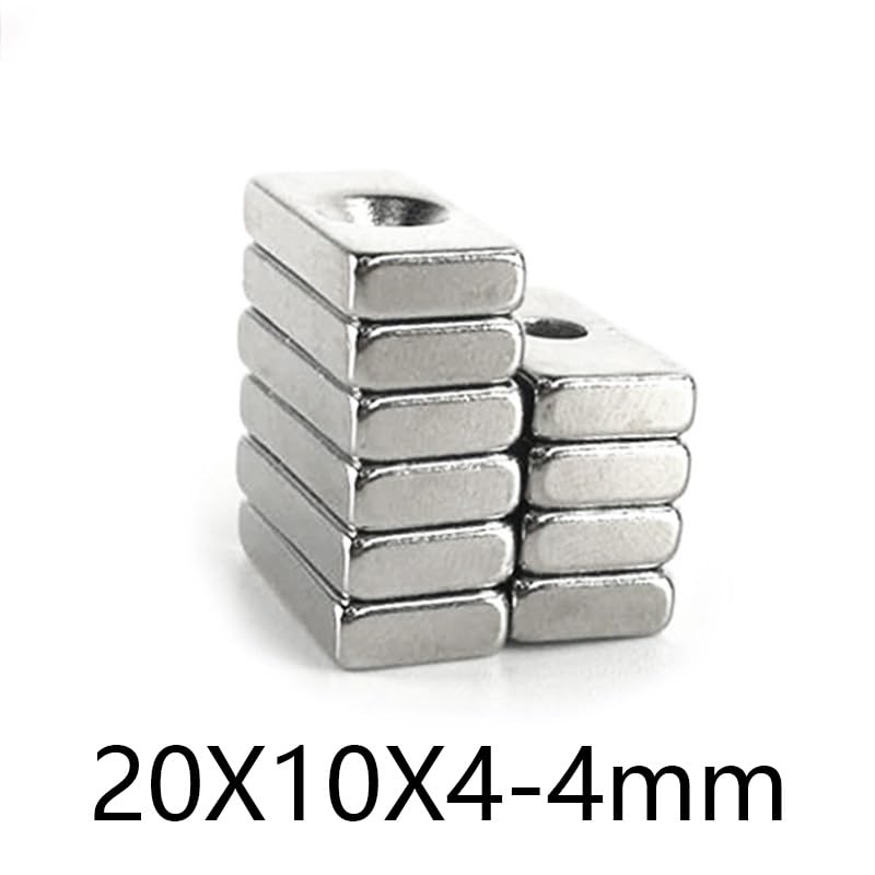 5~100PCS 20 * 10 * 4-4 Block Rare Earth 20x10x4-4 Quadrate Neodymium Hole 4mm NdFeB 20x10x4-4mm Magnet(20pcs)