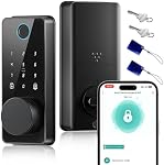 Keyless Entry Door Lock, Smart Door Lock, Smart Deadbolt Lock with Keypad | Auto & One Touch Lock | Smart Locks for Front Door | Easy Installation | Exact Fingerprint | App Control | 6-Month Battery