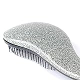 Material: Plástico Cepillo mágico antiestático para el cabello Mango Peine desenredante Peine Ducha Galvanoplastia Masaje Peine Salon Hair Styling Tool, silver2