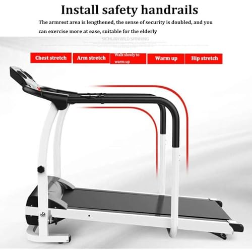 Image of Folding Treadmill Running and Step Machine, Electric Motorized Running Machine,Household Multifunctional Slow-Speed Treadmill with Armrest,for Middle-Aged and Elderly