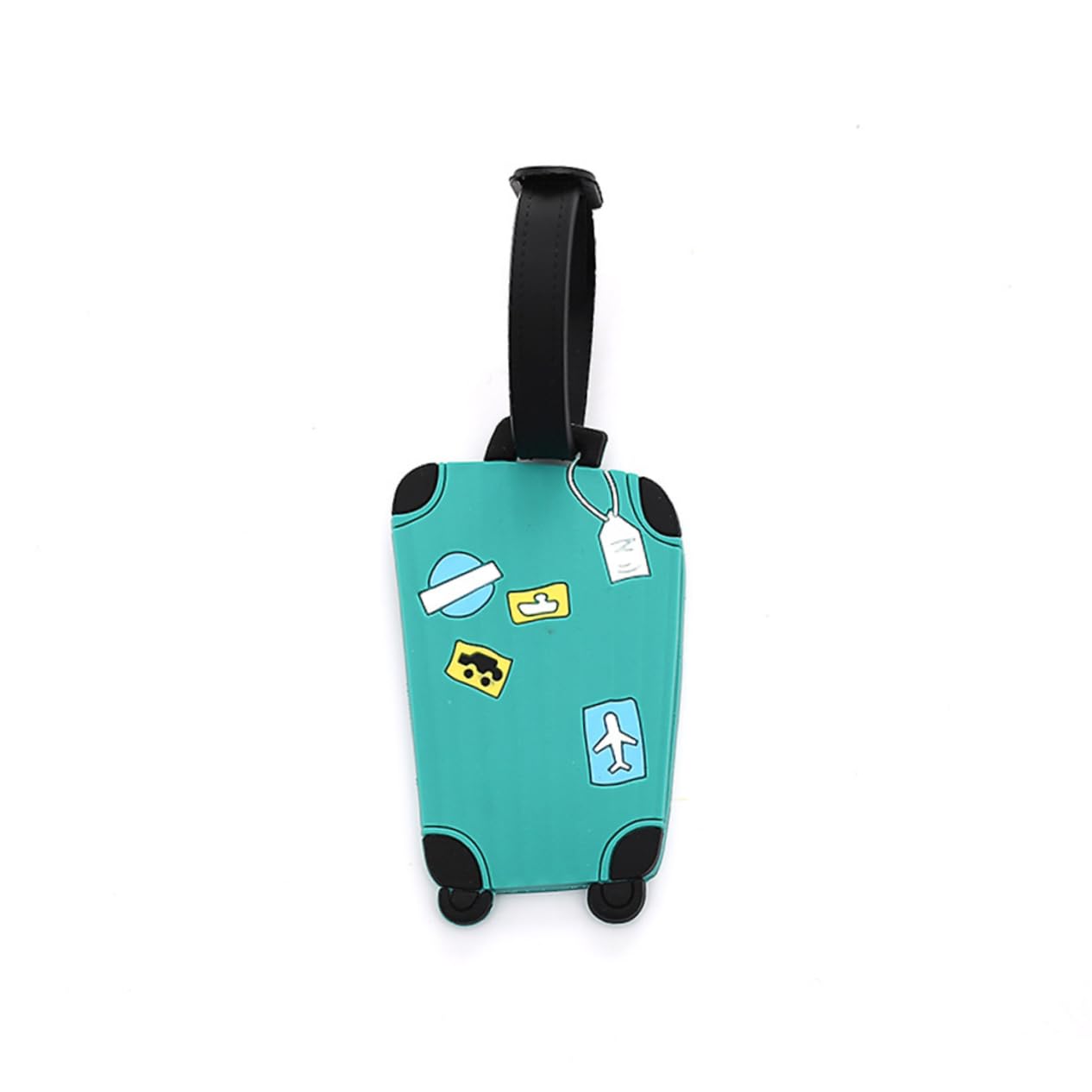 LIFKOME 15pezzi Targhette Da Viaggio Silicone Design Forma Di Valigia Etichette Per Bagagli Con e Indirizzo Accessori Pratici Per Trasporto Blu Verde