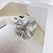 NewZenro Big CZ Flower Statement Ring for Women Fashion Dainty Gold Silver Plated Filigree Floral Adjustable Open Promise Wrap Finger Rings Comfort Fit Jewelry (Silver)