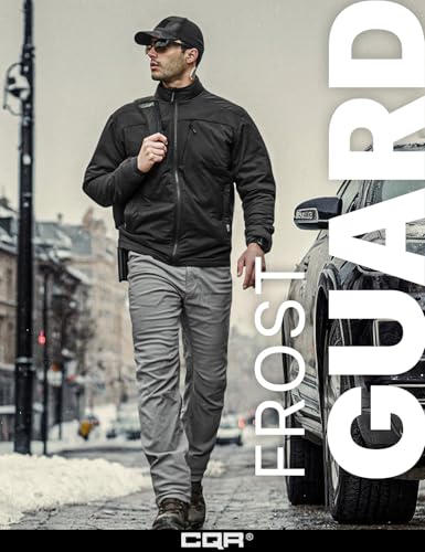 Image of CQR Men's Winter Fleece Lined Pants, Water-Resistant Outdoor Stretch Work Pants, Windproof Casual Pants with Pockets