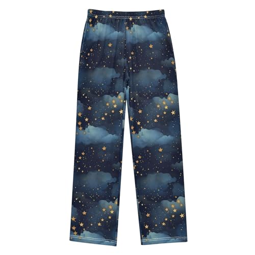 Nebula Star Long Pajama Pants Elastic Waist PJ Bottoms with Pockets S A1108872