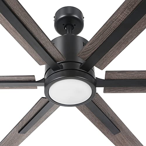 Hykolity 60 Inch Dc Motor Farmhouse Ceiling Fan With Lights Remote Control, Reversible Motor And Blades, Etl Listed Industrial Indoor Ceiling Fans For Kitchen, Bedroom, Living Room, Basement, Bronze #TOP5