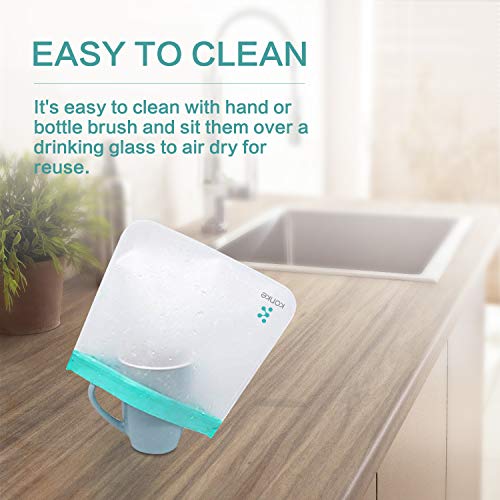 10 Pack Reusable Food Storage Bags - Leakproof Freezer Bag(6 Reusable Medium Bags + 4 Reusable SmallBags) Extra Thick Leakproof Silicone and Plastic Free Ziplock Lunch Bags Food Storage Freezer Safe - Thumbnail 7