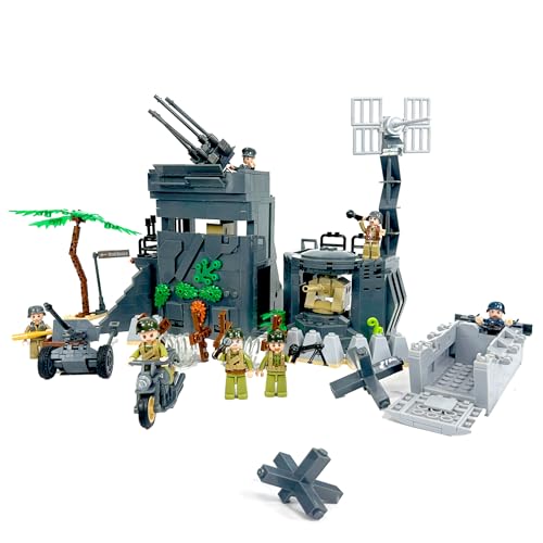 Image of General Jim's Military Brick Building Set - German Atlantic Wall Normandy Beach D-Day Building Blocks Model Great Gift for History Enthusiast, Teens and Adults