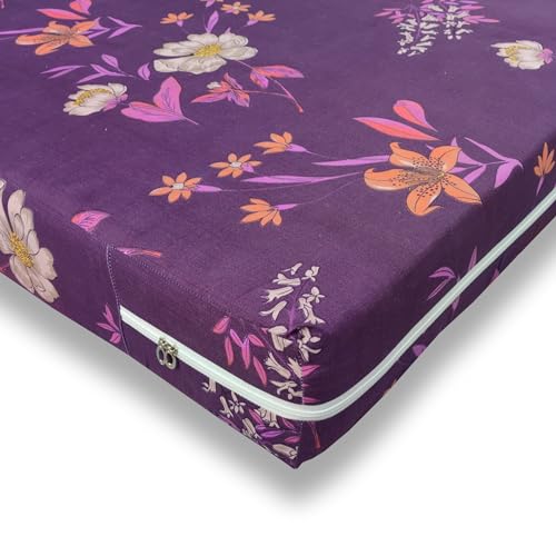 Image of WELLFIT Premium Glace Cotton 300 TC Mattress Cover /Protector for Queen Size Bed with Zip /Chain /5x6 ft / 60x72x6 inch