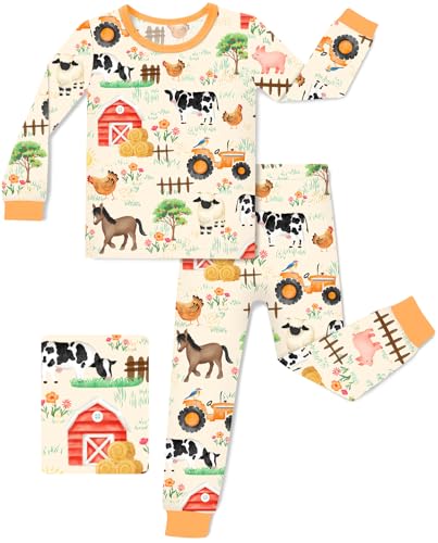 Image of babee Reshinee Bamboo Viscose Toddler Pajamas Boys Girls Baby 12M-8Y Pjs Sets Kids 2pcs Long-Sleeve Snug fit Sleepwear