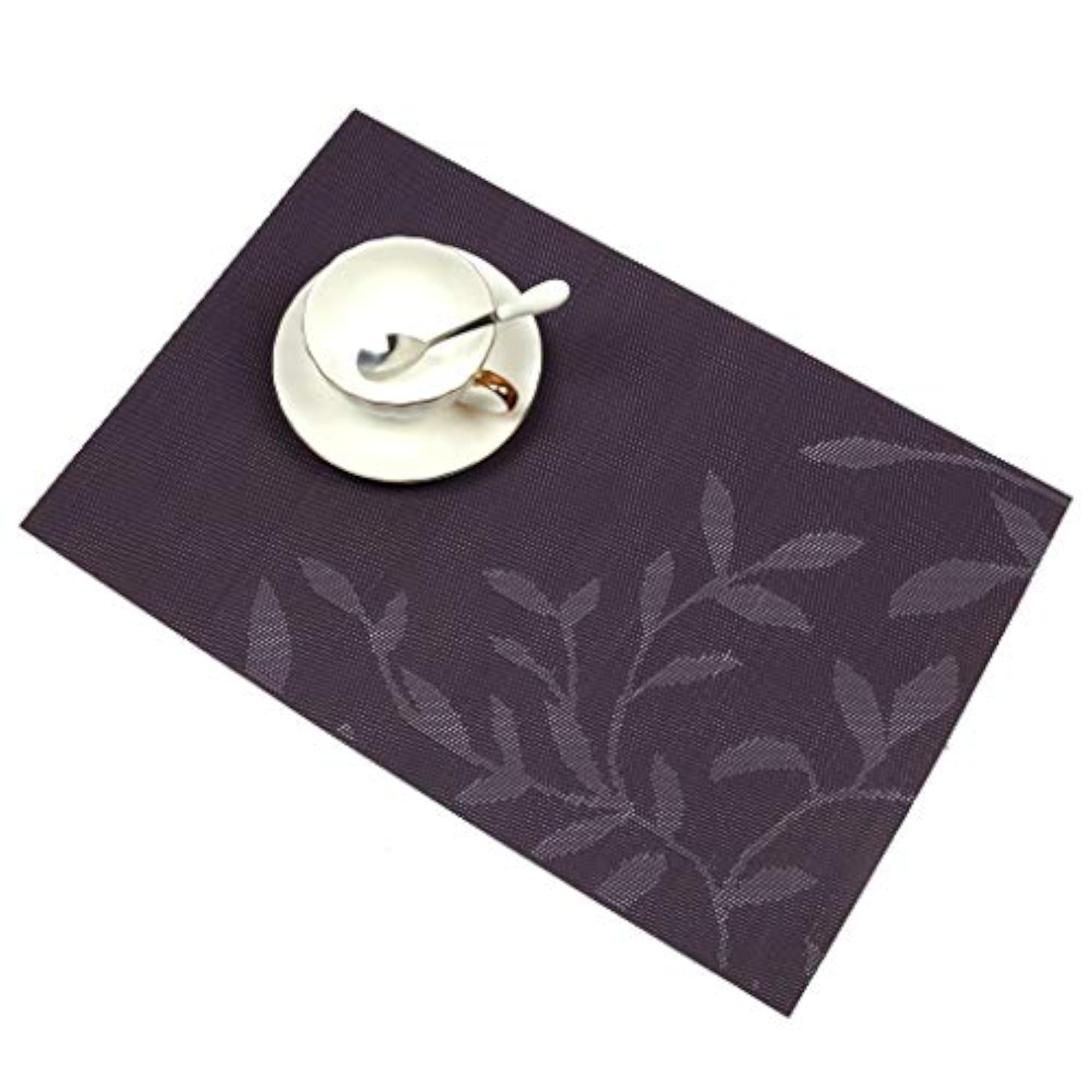 4pcs PVC Rectangle Placemat Heat Insulation Dining Table Pad Coaster