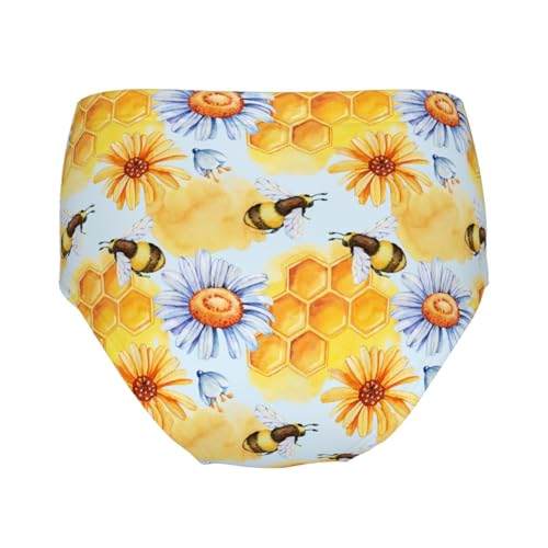 Watercolor Bee On Chamomile Girls' Underwear Soft Cotton Little Girls Panties Comfort Briefs2