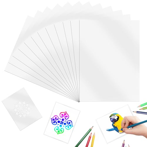 Pack of 12 Stencil Films A4 30.5 x 21.7 cm, Mylar Film Semi-Transparent PET Plastic Stencil Sheets Mylar Sheets Stencil Film for Cutting Screen Printing, Painting, DIY Craft Stencils (Milk White) Pack of 12 Stencil Films A4 30.5 x 21.7 cm, Mylar Film Semi-Transparent PET Plastic Stencil Sheets Mylar Sheets Stencil Film for Cutting Screen Printing, Painting, DIY Craft Stencils (Milk White)