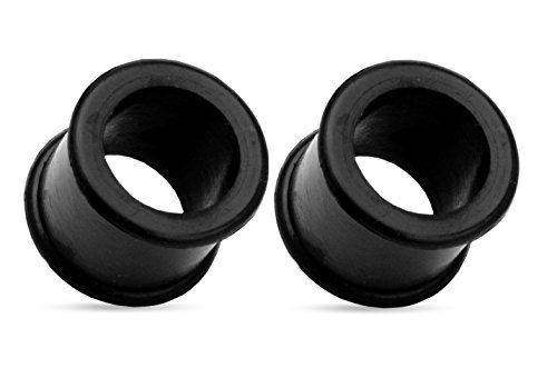 Pierced Owl - Ultra Soft Black Flexible Silicone Double Flared Tunnel Plugs, Sold as a Pair