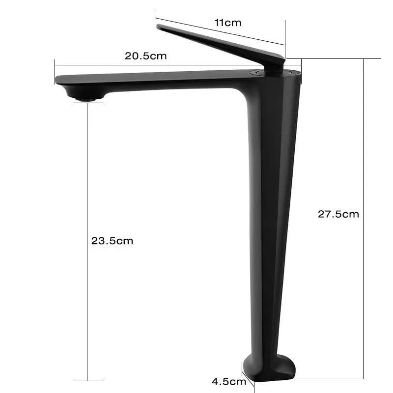 Mitigeur de lavabo haut pour robinet de salle de bain moderne noir