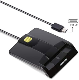 Type C CAC Reader Saicoo DOD Military USB-C Common Access Smart Card Reader, Compatible with Windows (32/64bit) XP/Vista/ 7/8/10, Mac OS X