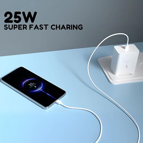 Image of 25W C-Type Super Fast Adapter (2025 Model) Compatible with Samsung Galaxy S /A /M /F /Z Series | Super Fast Charger Adapter for S24 /S23 / M05 /M06 /M16 /M35 /M56 / F15 /A15 /F06 /F34 /F14 /F54 / A35 /A55 /A56