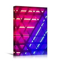 Canvas Wall Art Light Patterns Abstract Colorful Geometric Hallway Minimalist Mixed Media Multicolor Patterns - 12x18 inches