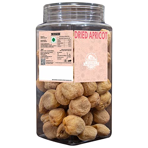 Image of inchNature's Blend Dried Apricots 400g Jar | Afghan Heirloom Variety | Sun-Dried Dark Amber Fruit | Deep Caramel-Sweet Mild Tang | High Natural Sugars inch