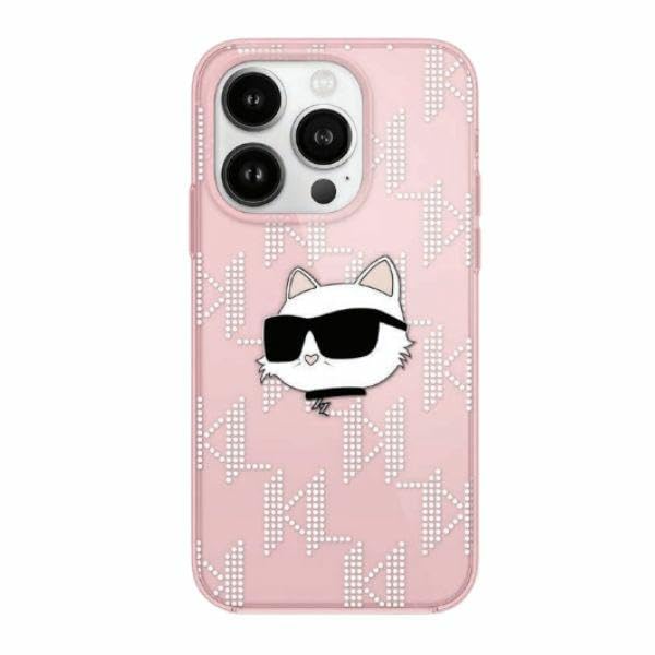 CG Mobile Karl Lagerfeld KLHCP14XHKLPCHP Coque pour iPhone 14 Pro Max 6,7" Rose Rigide IML TĂŞte de Choupette & Monogramme