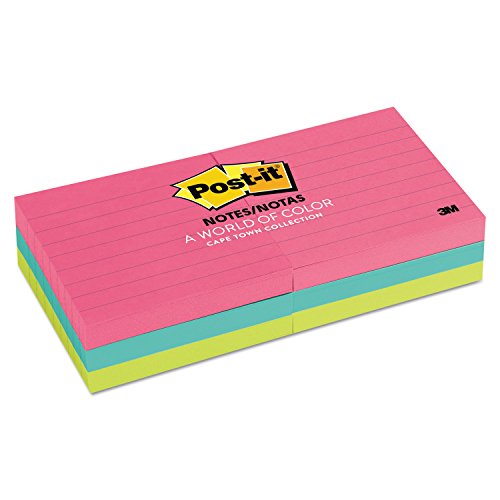 Post-it Notes lignées 76x76mm | Bloc note autocollant repositionnable mmm 6306