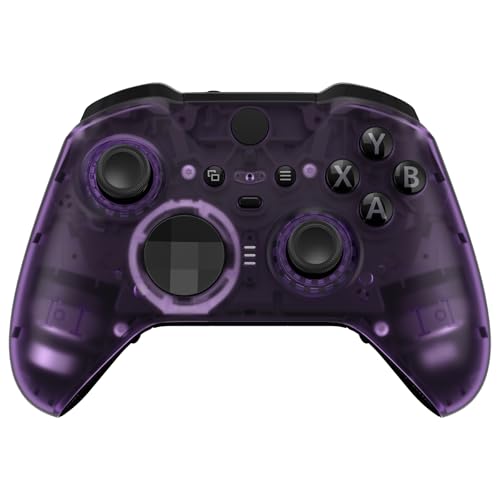 eXtremeRate Przednia obudowa do Xbox Elite Series 2/Series 2-Core Controller, etui zamienne DIY i Thumbstick Accent Ring obudowa Shell akcesoria do Xbox Elite V2 V3 Gamepad model 1797-przezroczysty