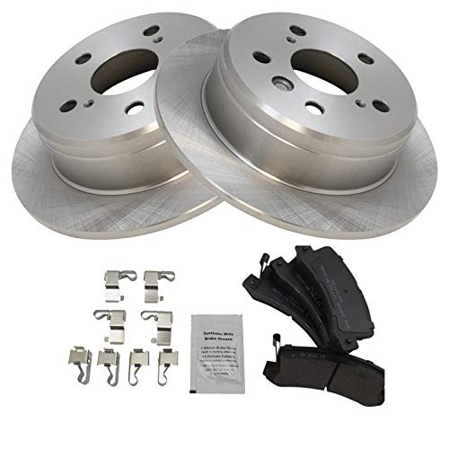 Image of TRQ Rear Semi Metallic Brake Pad and Rotor Set
