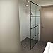 Fab Glass And Mirror Grid Pattern Fixed Tempered Glass Shower Wall Panel with Protection Coating, 3/8