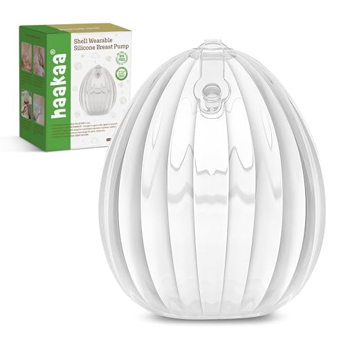 Image of haakaa Shell Wearable Silicone Breast Pump - Silicone Hands Free Breast Pump - Passive Breast Milk Collector Shell for Newborns - Breastfeeding Essentials - 2.5oz/75ml,1 Count