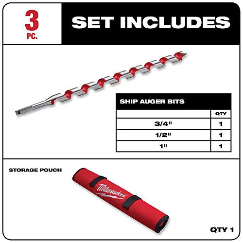 Milwaukee 48-13-3000 3 Piece Ship Auger Set #TOP1