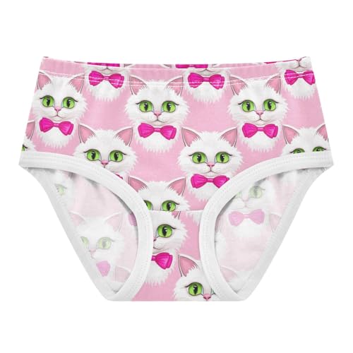 Joisal Toddler Underwear Floral 2t Cotton Panties for Girl Bright Kids Undies Briefs Cute Cats Green Eyes Pink