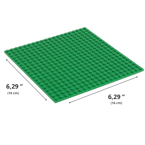 Image of Classic Baseplate - Building Kit for Toddlers & Kids - 20 x 20 Studs - 6.3 x 6.3 inches - Pack of 4 Baseplates - Compatible with Major Brands