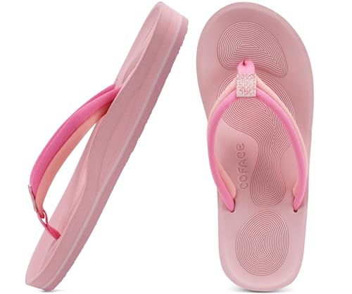 Image of COFACE Flip Flops For Women with Arch Support Comfortable Yoga Mat Orthopedic Sandals Lightweight Womens Flip-Flop