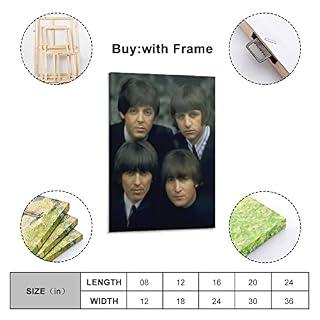 SHUPSY The Beatles – Poster décoratif sur toile – Impression moderne pour chambre à coucher – 40 x 60 cm - Les Beatles, Paul McCartney, John Lennon, RIngo Starr, George Harrison SHUPSY The Beatles - Poster décoratif sur toile - Impression moderne pour chambre à coucher - 40 x 60 cm – Image 2