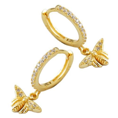 BESPORTBLE 蜂モチーフフープイヤリング レディース ファッションピアス 耐久性 軽量デザイン 女性用アクセサリー プレゼントに 誕生日や