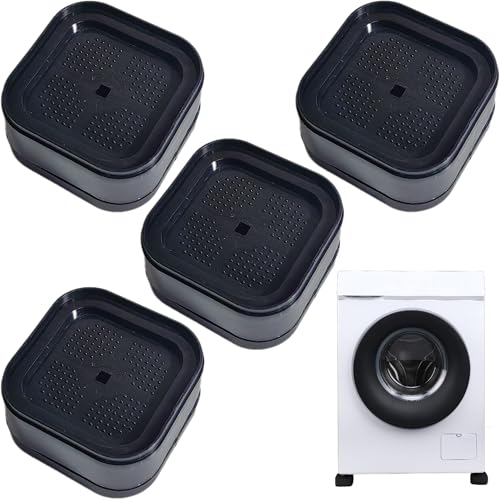 Syiyunran Pieds de Machine à Laver Booster - Noir 1 set, Tapis Antidérapant Universel en Caoutchouc Machines Laver, Convient pour les Appareils électroménagers et Meubles dont Sont Inférieurs 5 cm