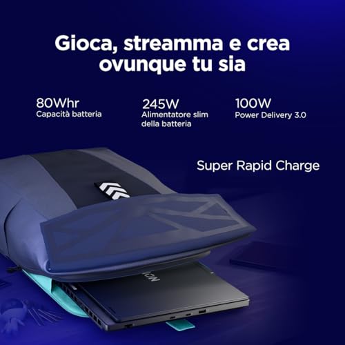 Legion 5 Gaming Laptop - Display OLED WQXGA 15" 165Hz, Nvidia GeForce RTX 5070 8GB, Intel Core i7-14700HX, RAM 32GB, SSD 1TB, Windows 11 Home, Tastiera RGB italiana - Eclipse Black - Notebook - Immagine 9