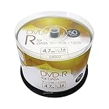 LAZOS(ラソス) Lazos DVD-R 4.7GB for DATA 1-16倍速対応 1回記録用 ホワイトワイド印刷対応 50枚組 スピンドルケース入 L-DD50P