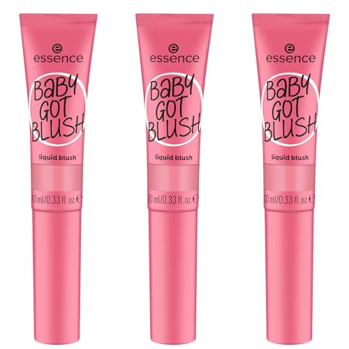 Esence Baby Got Blush líquido, colorete, n.º 10, rosa, resultado expreso, secado rápido, natural, vegano, sin aceite, sin parabenos, sin micropartículas de plástico, 3 unidades (3 x 10 ml)