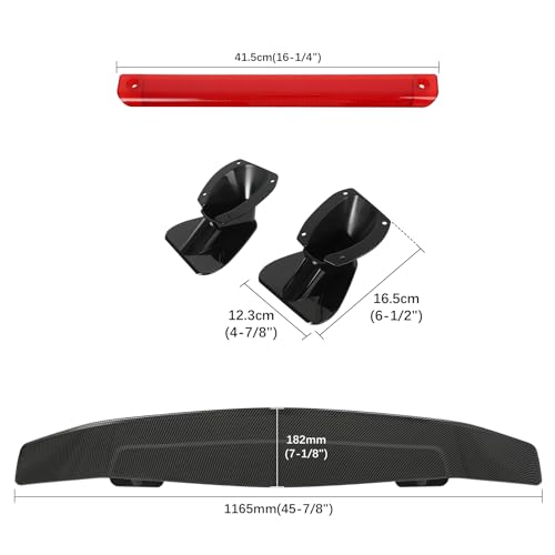DREAMIZER 47\" Universal Car Rear Trunk Spoiler Wing Carbon Fiber Sport Style W/Adhesive